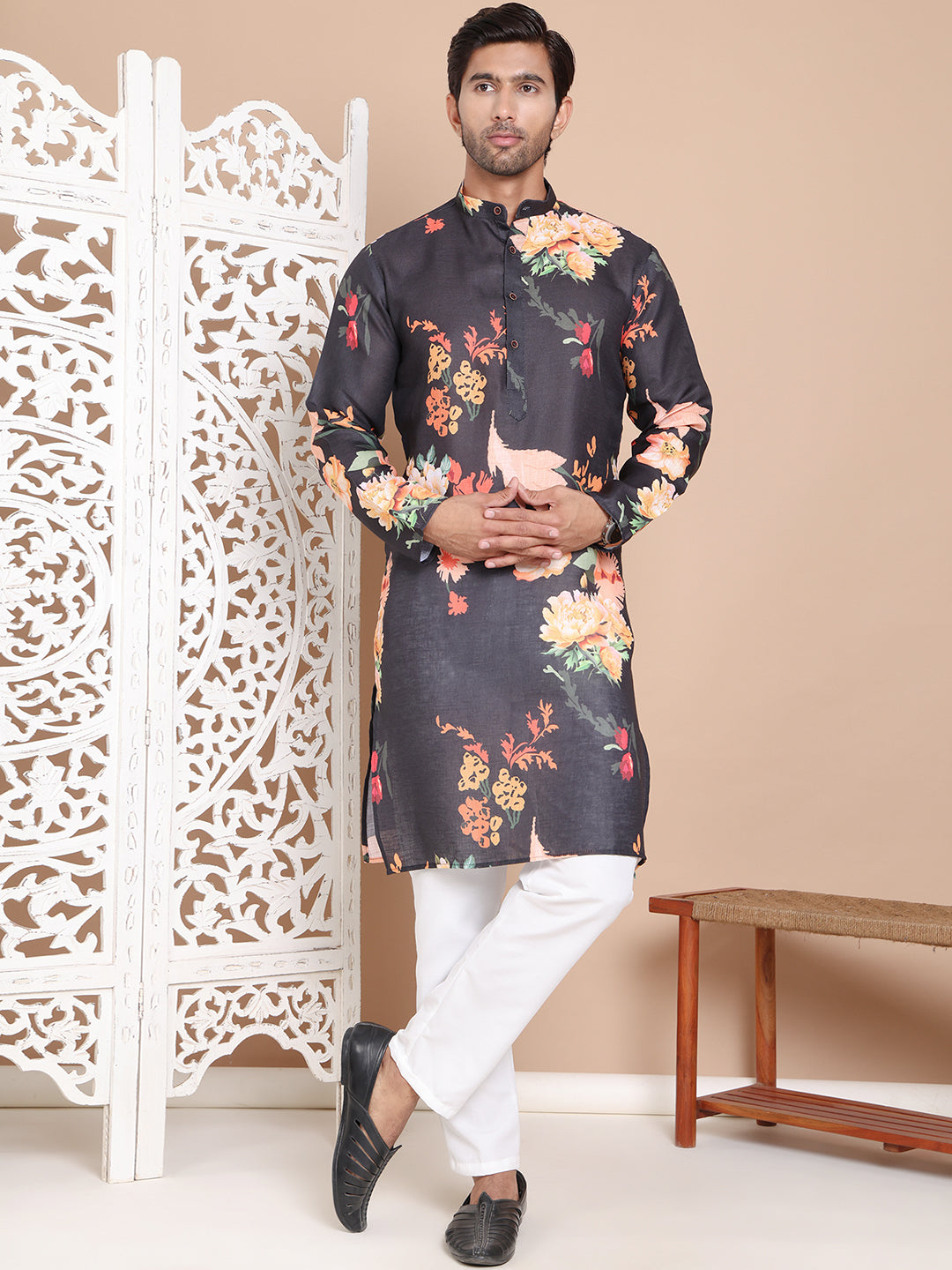 Men's Printed Pure Cotton Kurta Pyjama Set NOZ2TOZ - Made In INDIA.