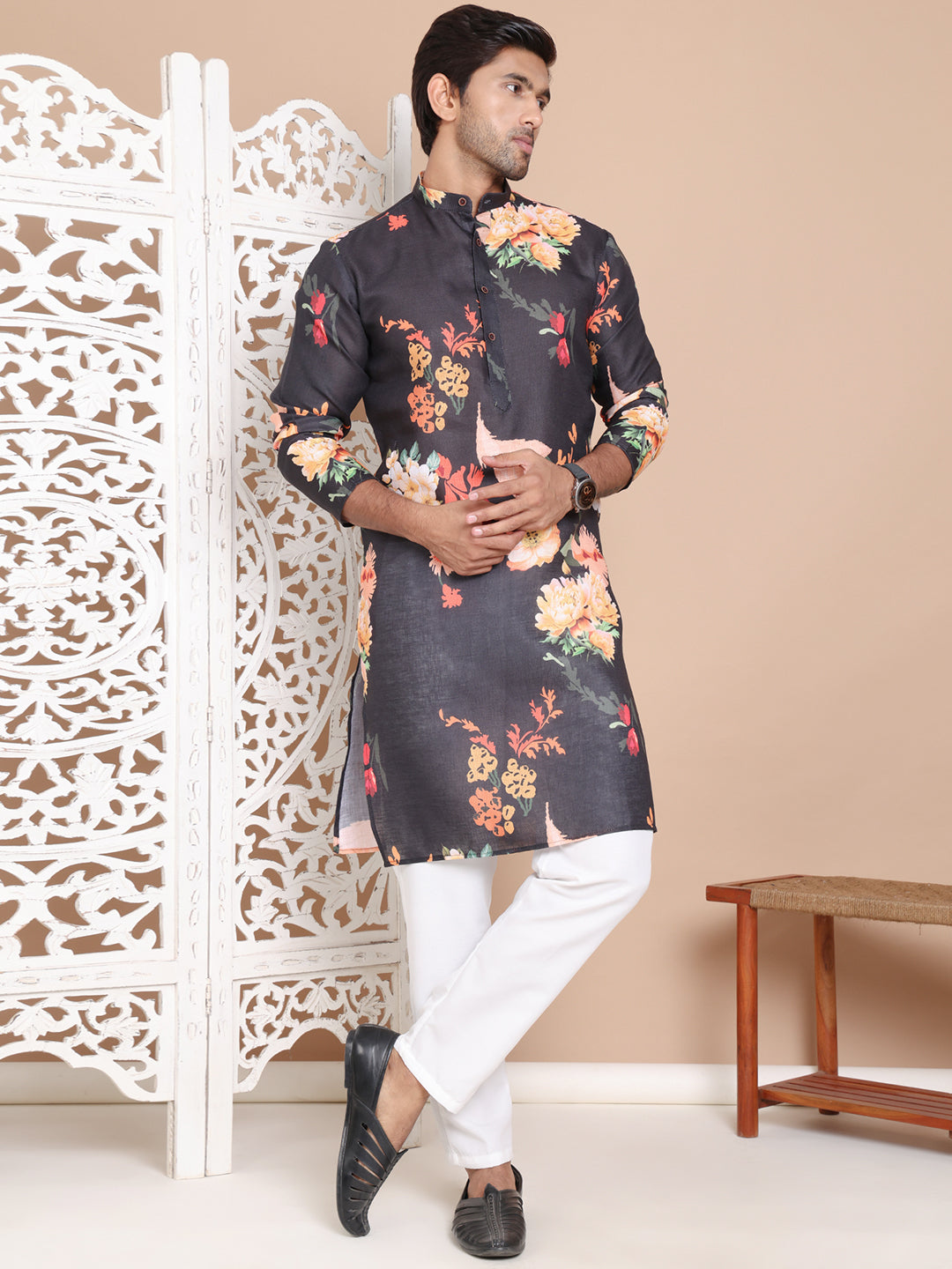 Men's Printed Pure Cotton Kurta Pyjama Set NOZ2TOZ - Made In INDIA.