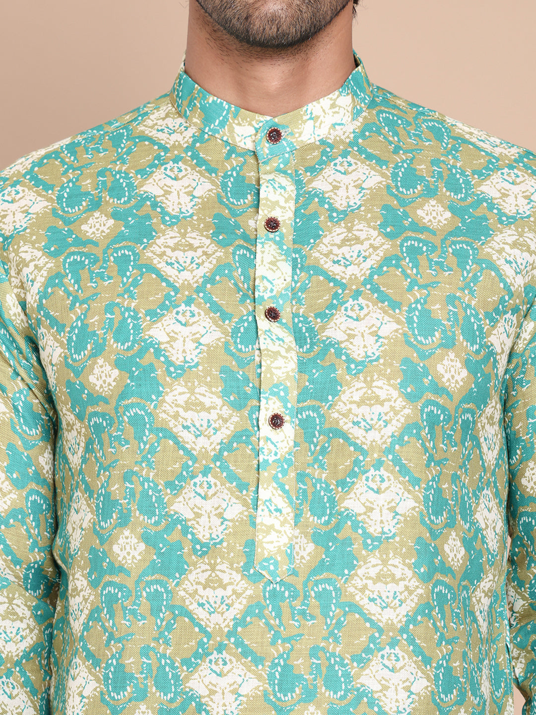 Men's Printed Pure Cotton Kurta Pyjama Set NOZ2TOZ - Made In INDIA.