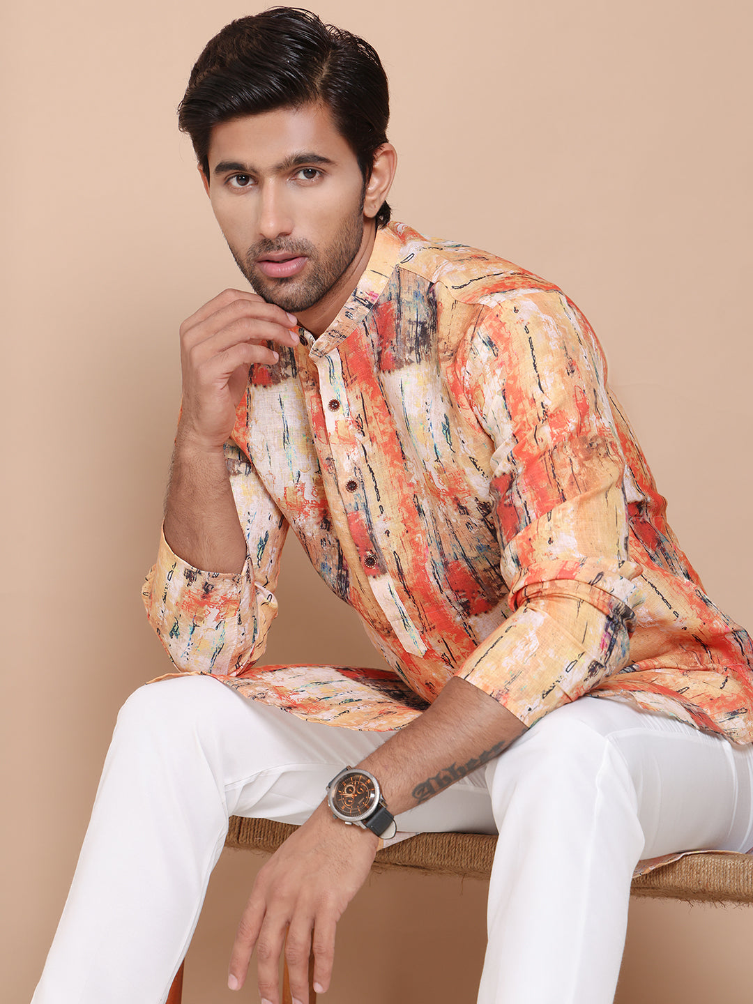 Men's Printed Pure Cotton Kurta Pyjama Set NOZ2TOZ - Made In INDIA.