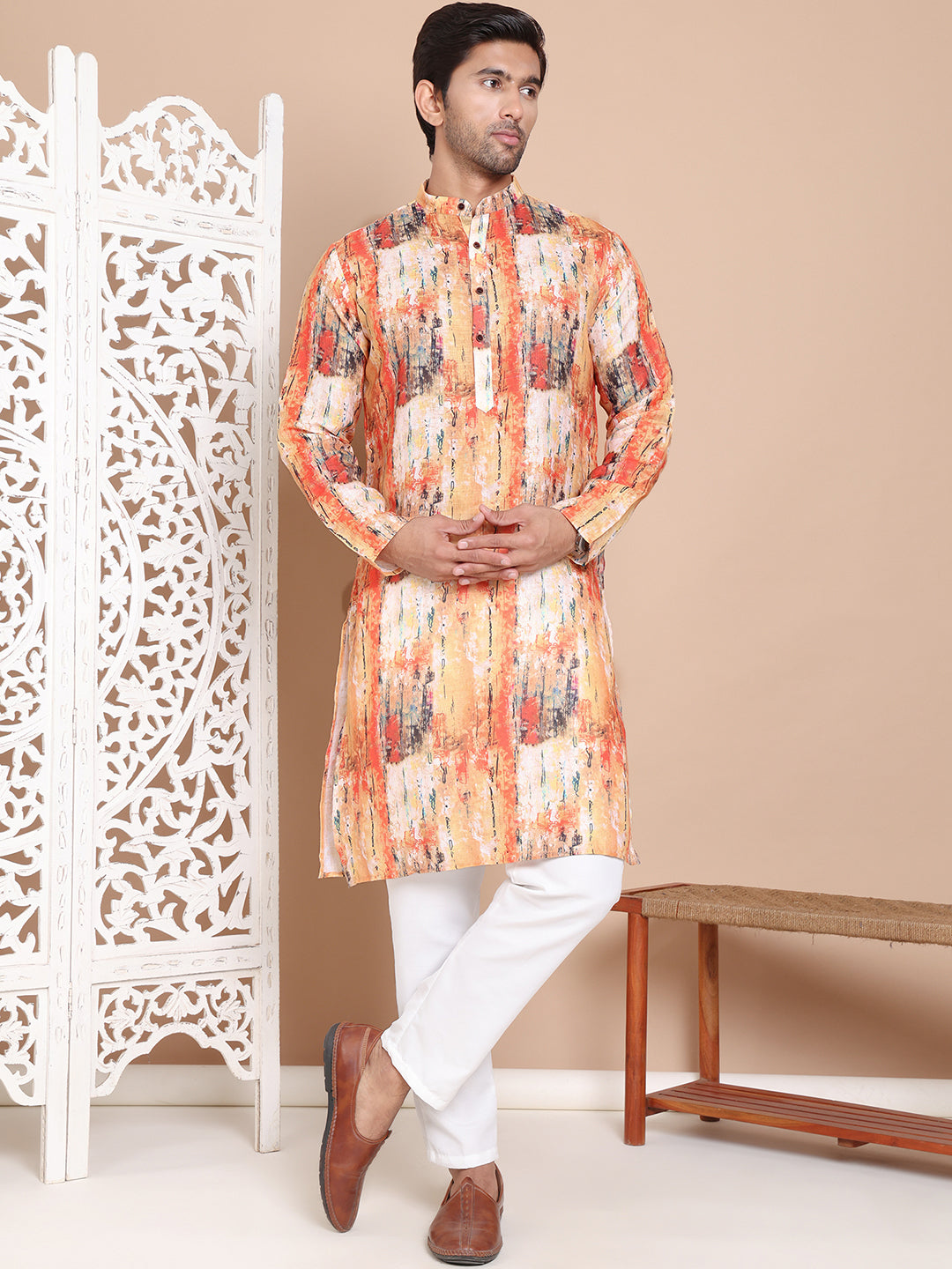 Men's Printed Pure Cotton Kurta Pyjama Set NOZ2TOZ - Made In INDIA.