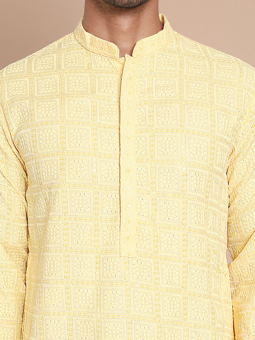 Sequin Embroidered Pure Cotton Kurta with Pyjamas NOZ2TOZ - Made In INDIA.