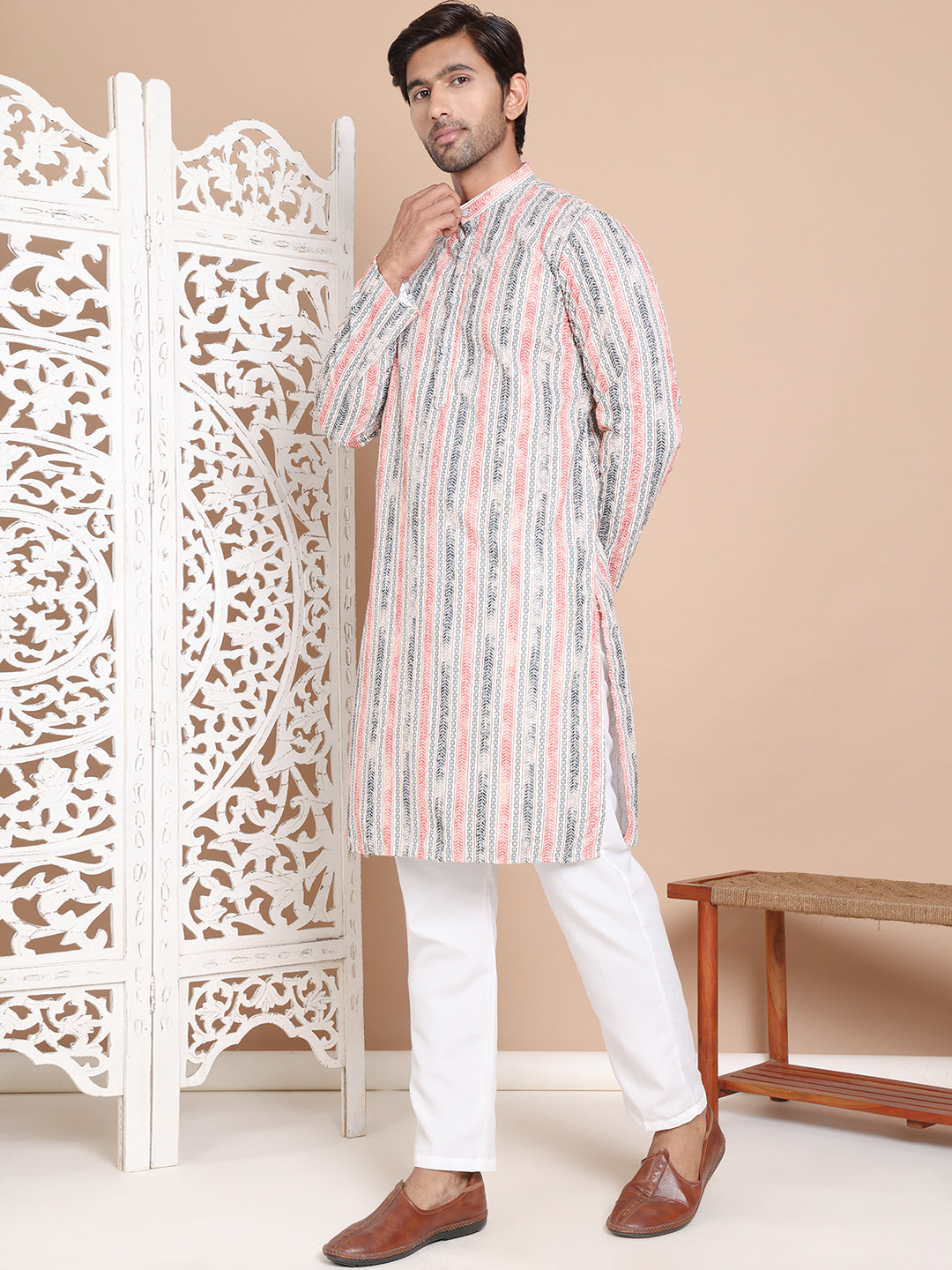 Printed and Embroidered Kurta Pyjama Set NOZ2TOZ - Made In INDIA.