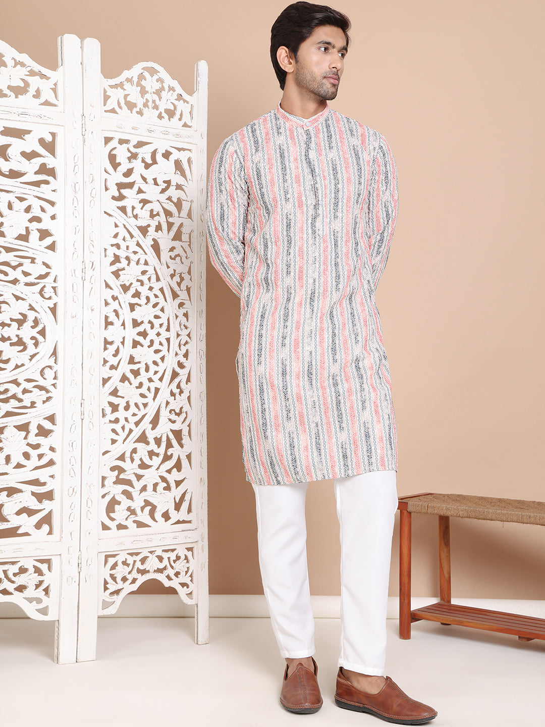 Printed and Embroidered Kurta Pyjama Set NOZ2TOZ - Made In INDIA.