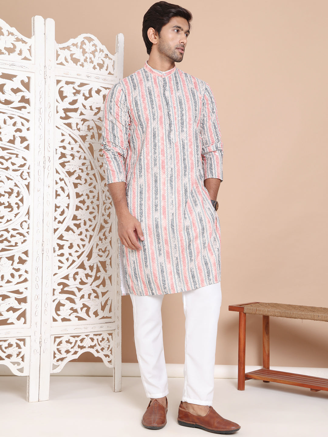 Printed and Embroidered Kurta Pyjama Set NOZ2TOZ - Made In INDIA.