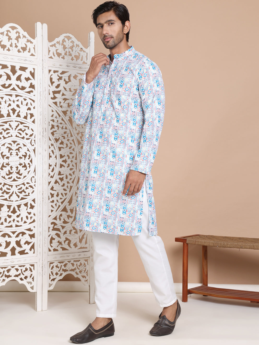 Printed and Embroidered Kurta Pyjama Set NOZ2TOZ - Made In INDIA.