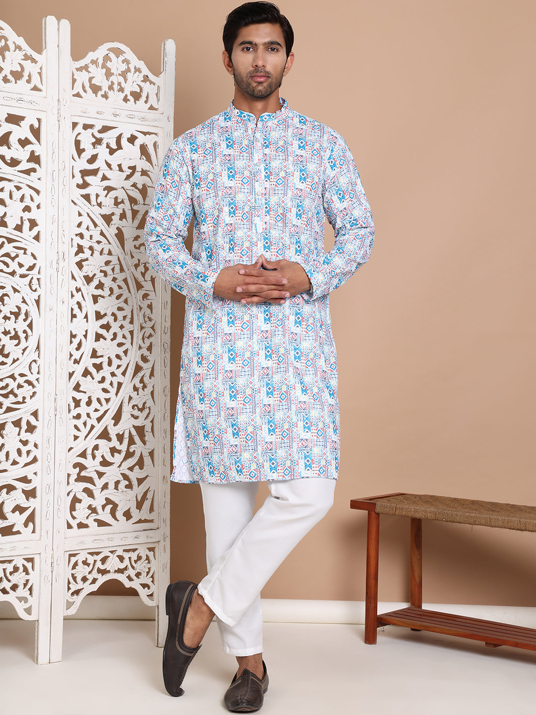 Printed and Embroidered Kurta Pyjama Set NOZ2TOZ - Made In INDIA.