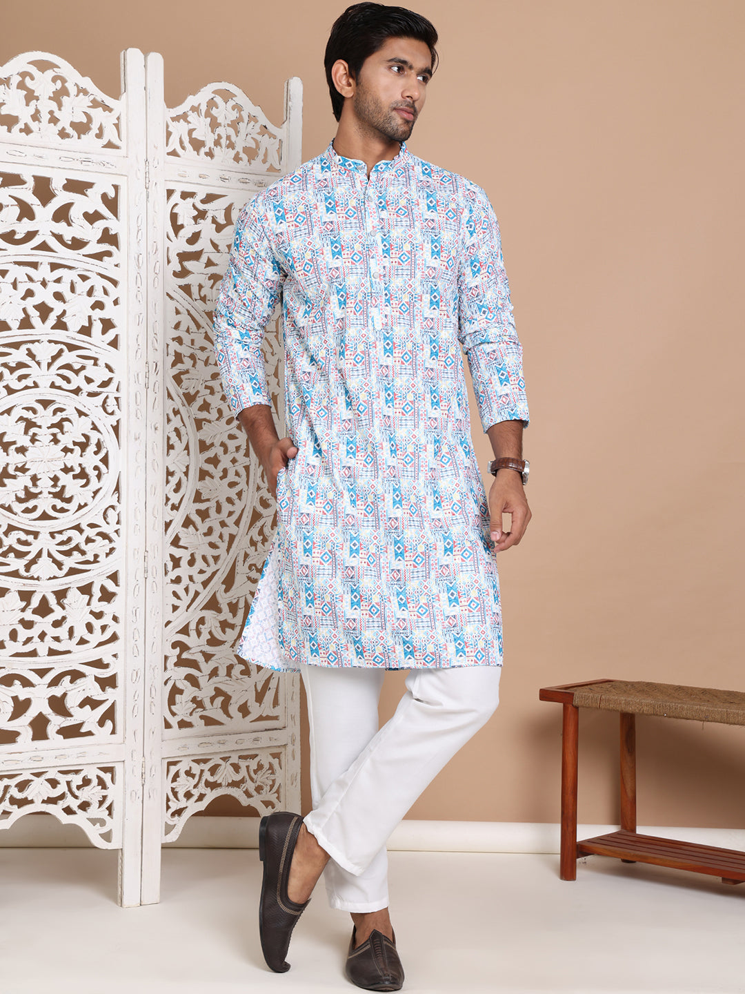 Printed and Embroidered Kurta Pyjama Set NOZ2TOZ - Made In INDIA.