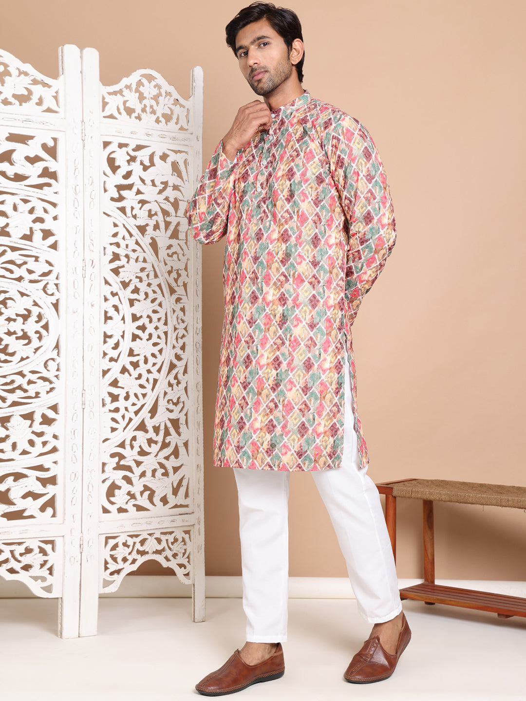 Printed and Embroidered Kurta Pyjama Set NOZ2TOZ - Made In INDIA.