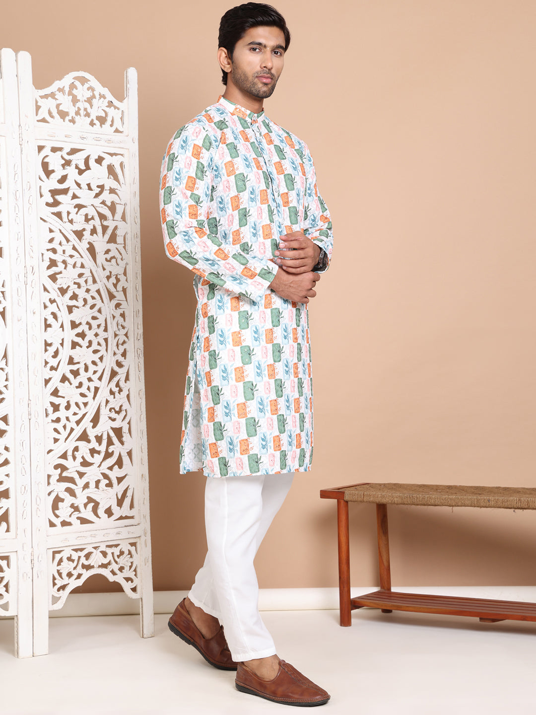 Printed and Embroidered Kurta Pyjama Set NOZ2TOZ - Made In INDIA.