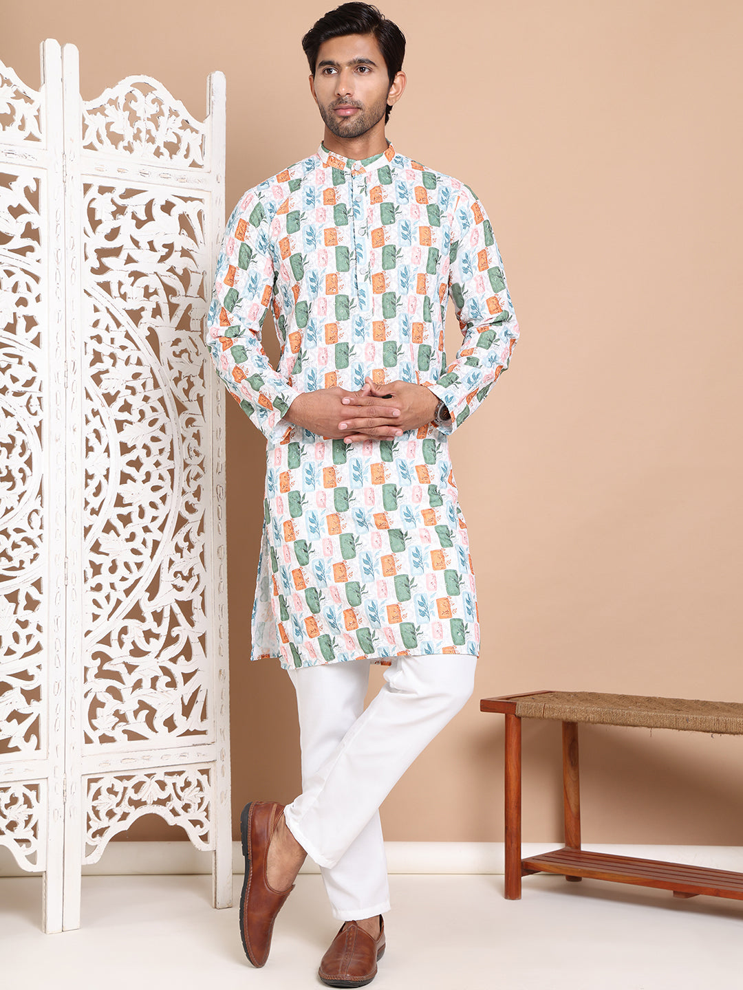 Printed and Embroidered Kurta Pyjama Set NOZ2TOZ - Made In INDIA.