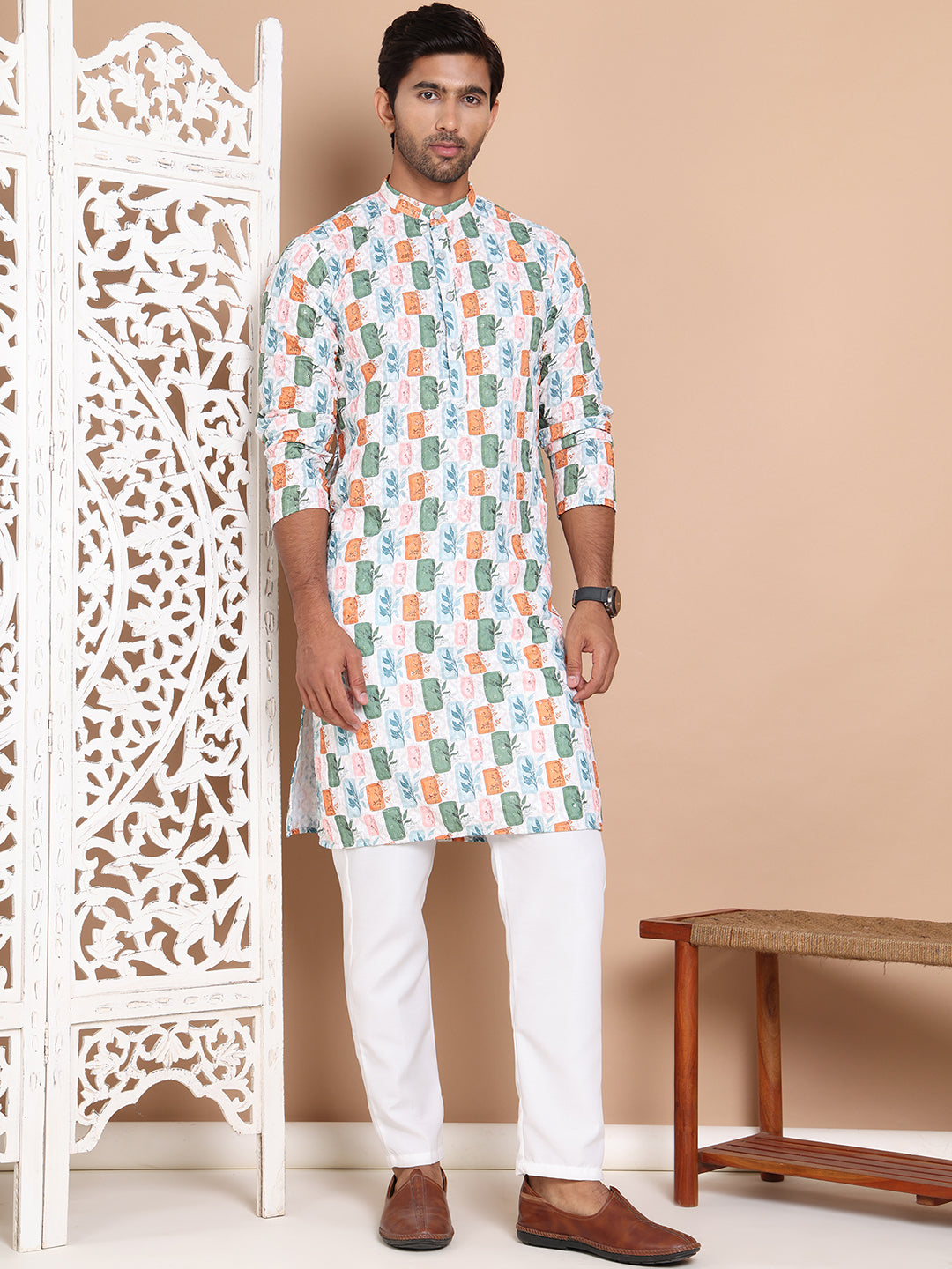 Printed and Embroidered Kurta Pyjama Set NOZ2TOZ - Made In INDIA.