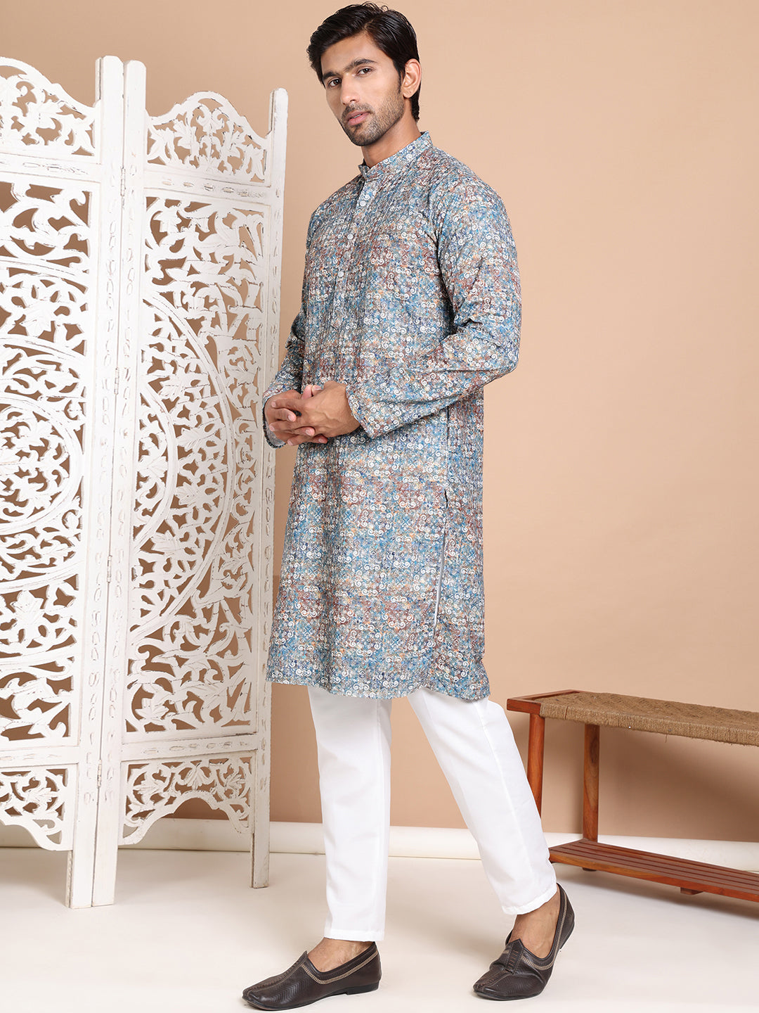 Printed and Embroidered Kurta Pyjama Set NOZ2TOZ - Made In INDIA.