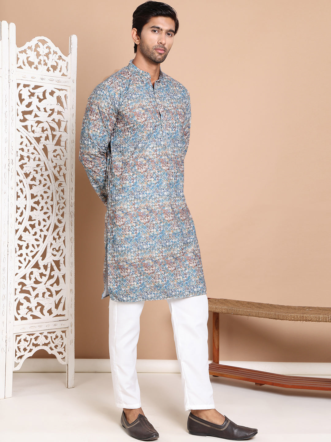 Printed and Embroidered Kurta Pyjama Set NOZ2TOZ - Made In INDIA.