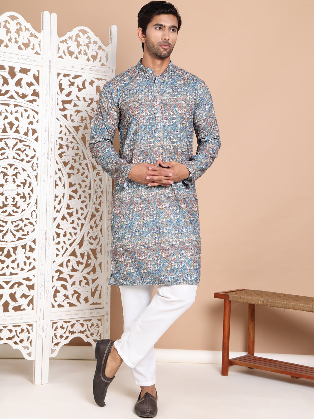 Printed and Embroidered Kurta Pyjama Set NOZ2TOZ - Made In INDIA.