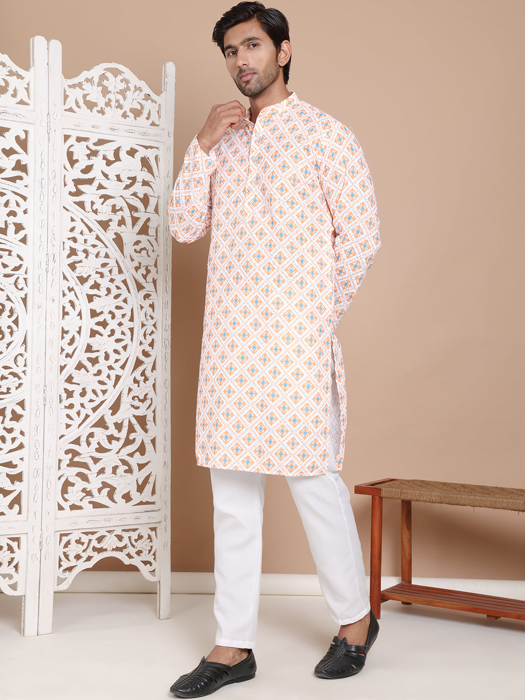 Printed and Embroidered Kurta Pyjama Set NOZ2TOZ - Made In INDIA.