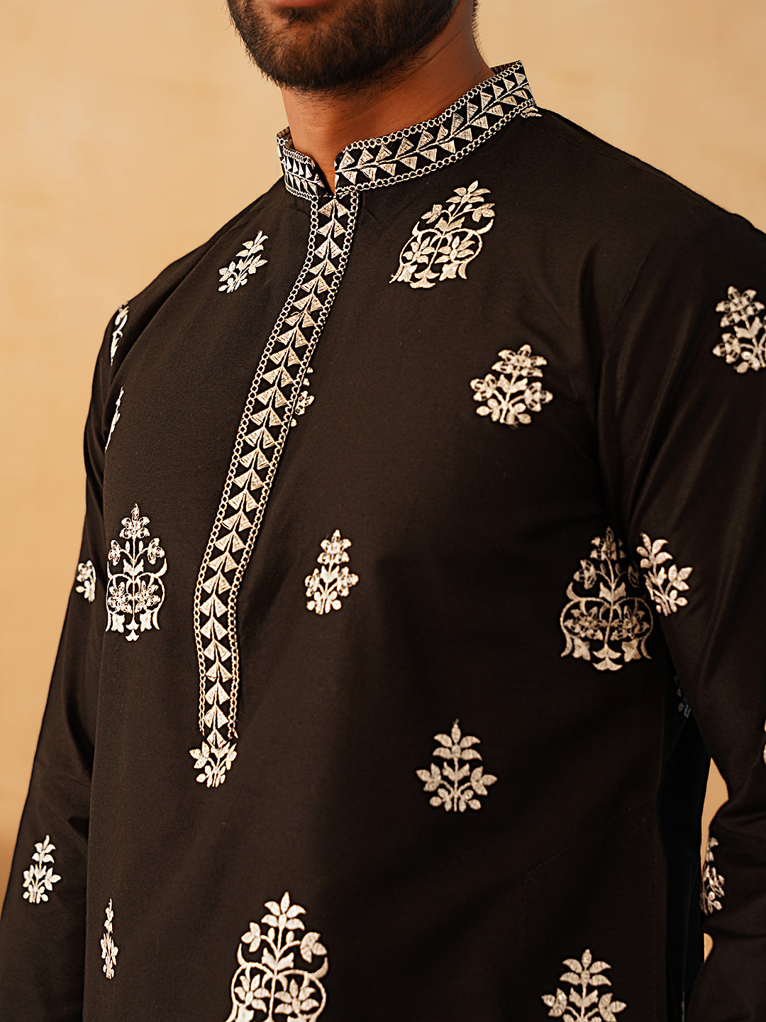 Embroidered & Sequin Kurta Pyjama With Dupatta NOZ2TOZ - Made In INDIA.