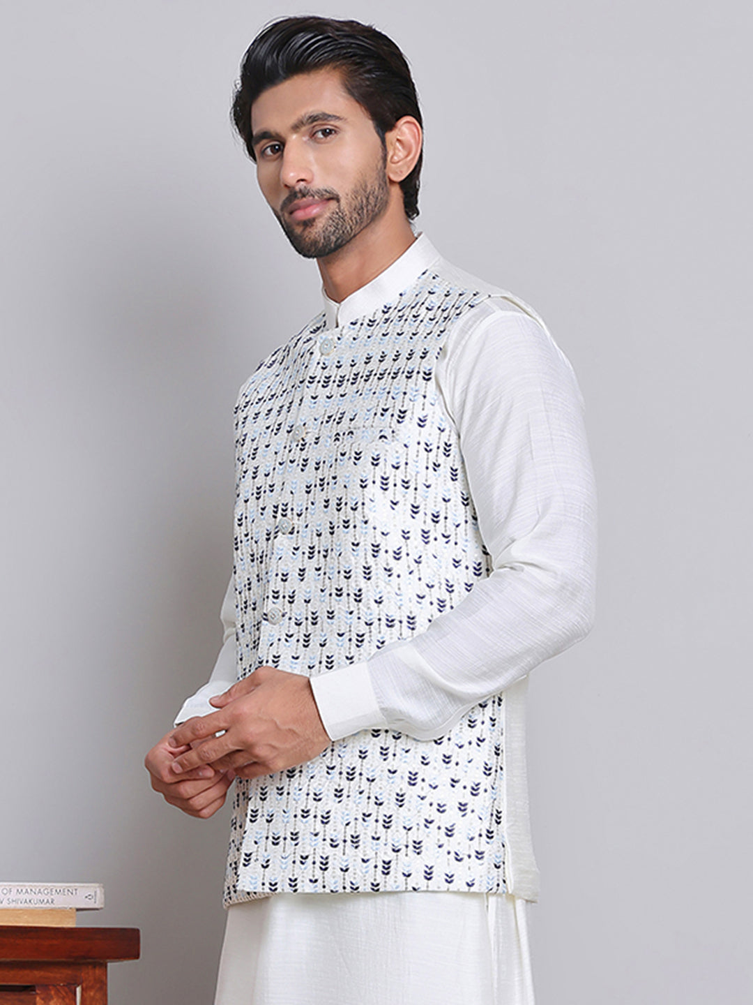 Embroidered Nehru Jacket For Men NOZ2TOZ - Made In INDIA.