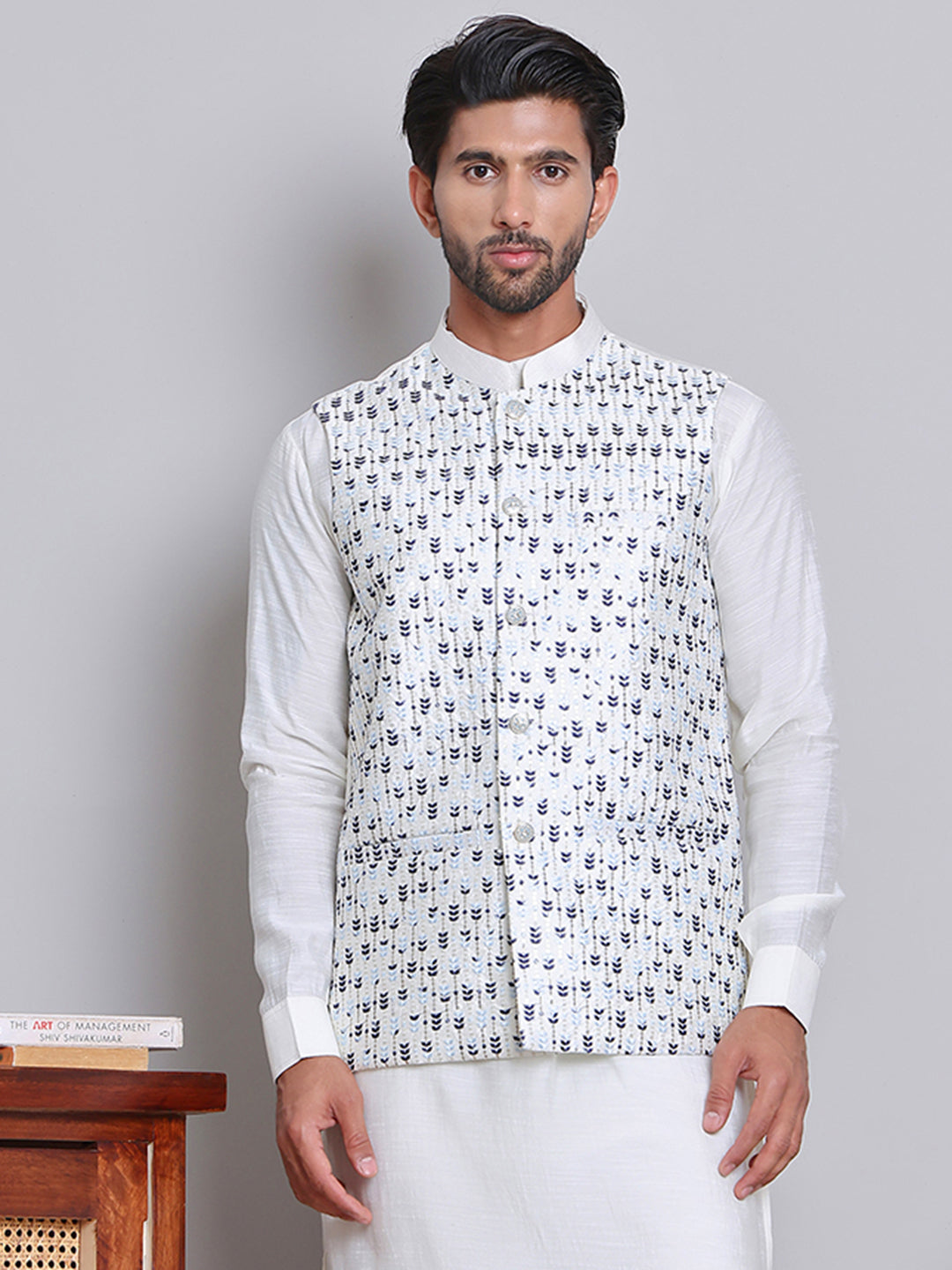 Embroidered Nehru Jacket For Men NOZ2TOZ - Made In INDIA.