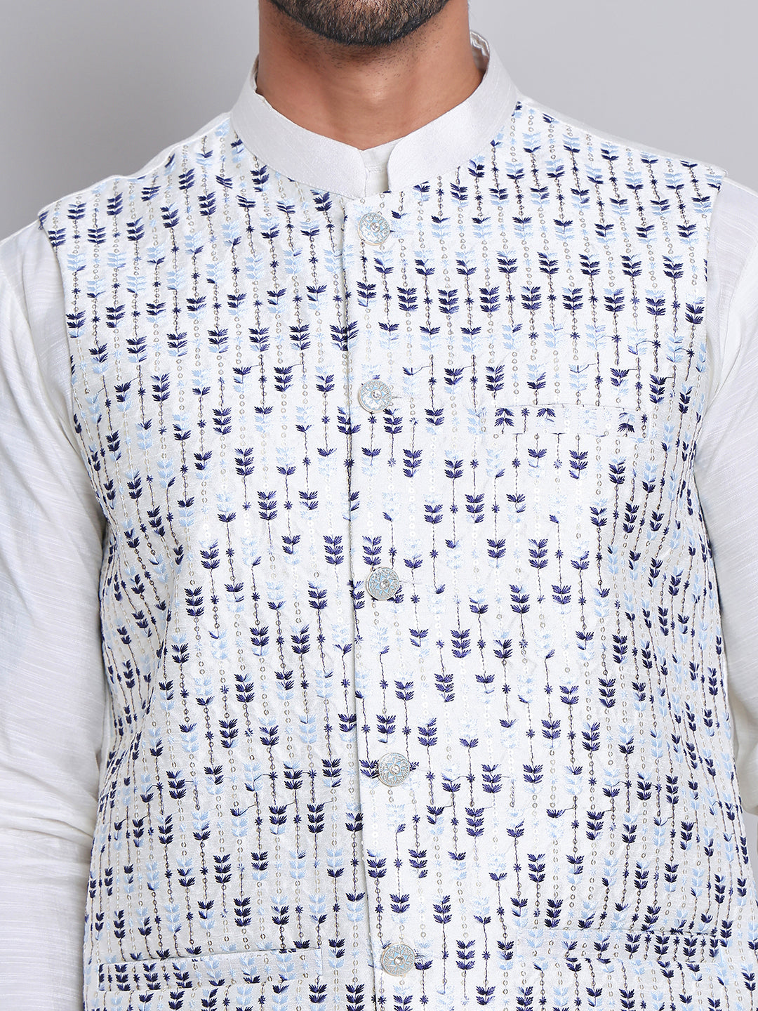 Embroidered Nehru Jacket For Men NOZ2TOZ - Made In INDIA.