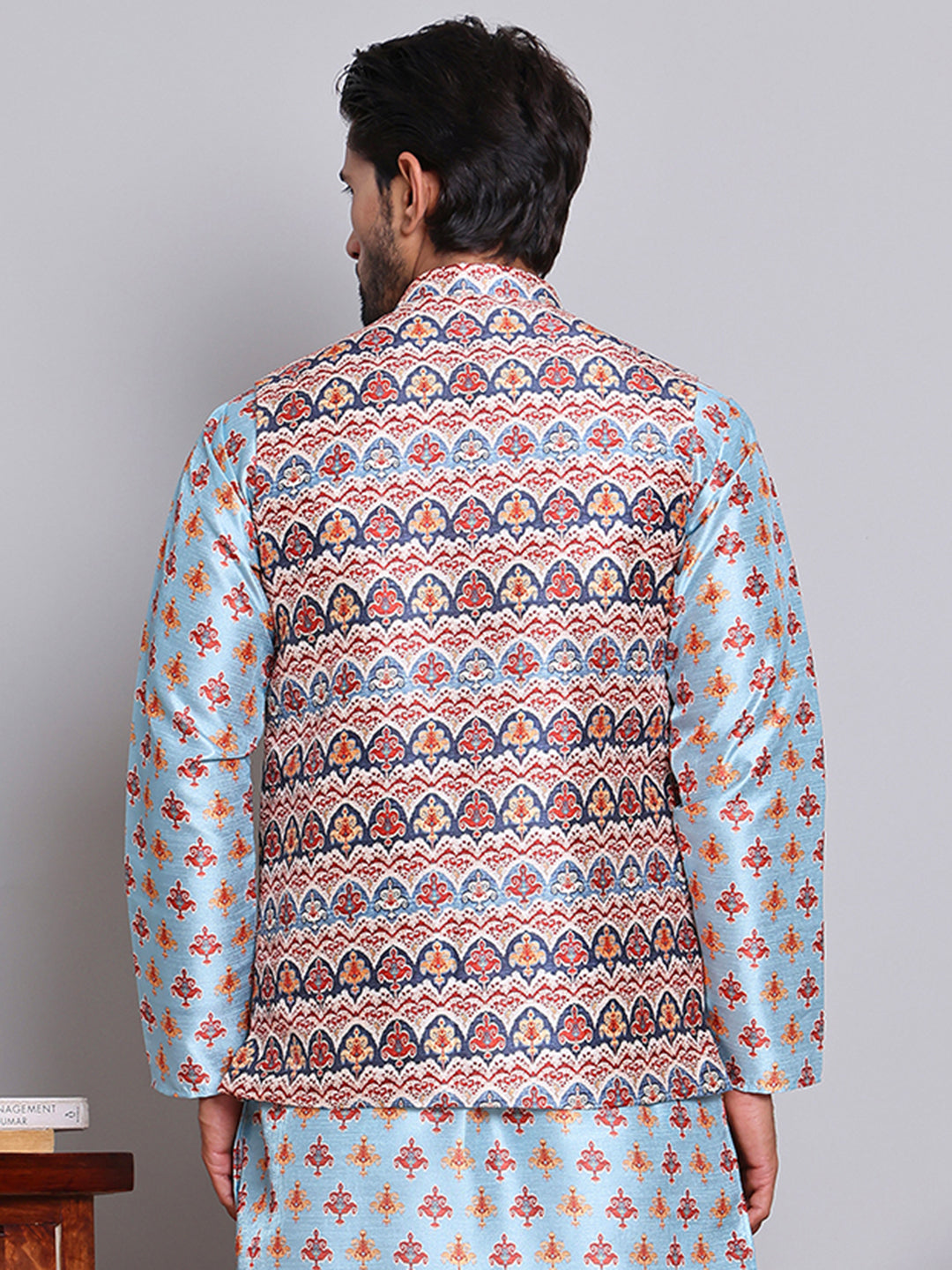 Digital Printed Nehru Jacket For Men NOZ2TOZ - Made In INDIA.