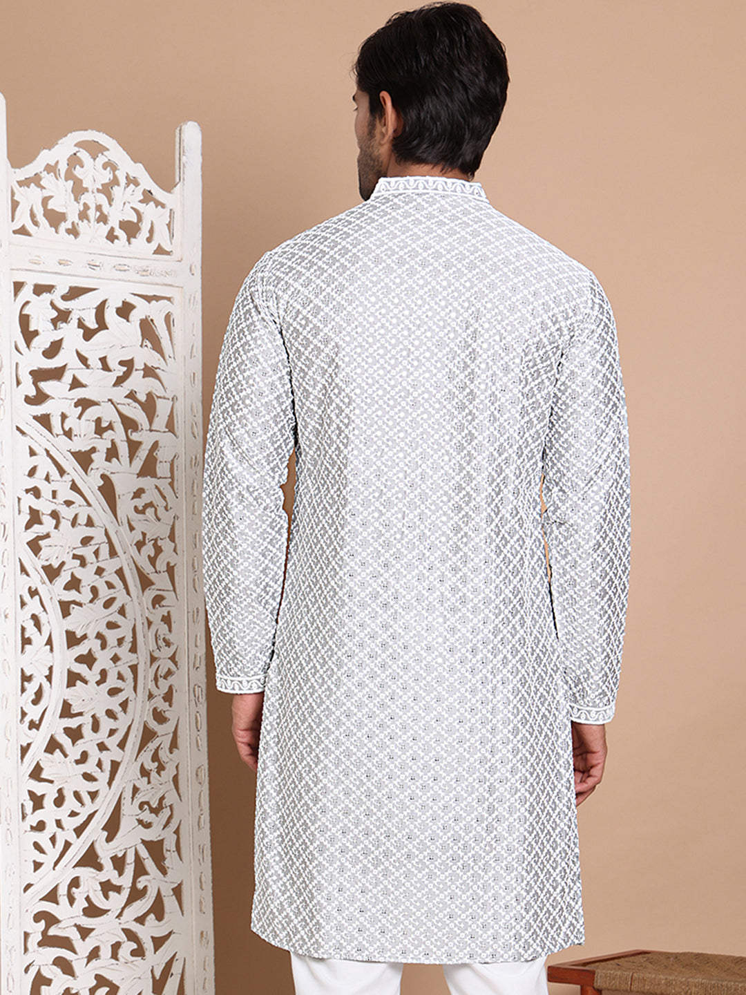 Sequin Chikankari Front Open Kurtas NOZ2TOZ - Made In INDIA.