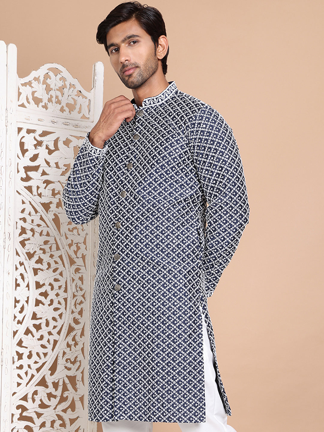 Sequin Chikankari Front Open Kurtas NOZ2TOZ - Made In INDIA.