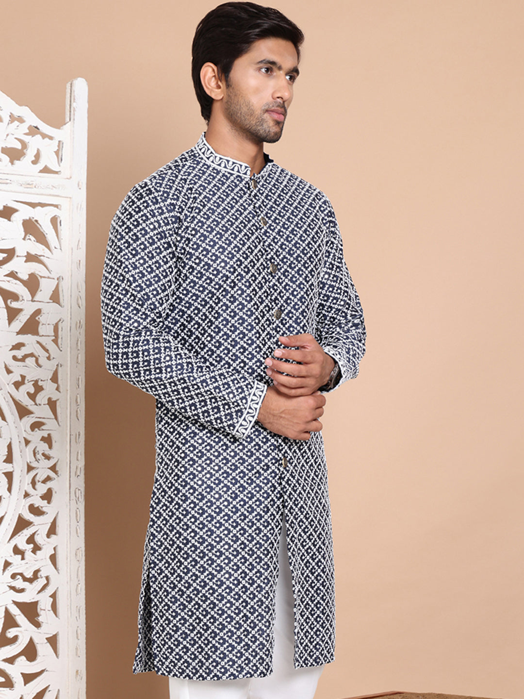 Sequin Chikankari Front Open Kurtas NOZ2TOZ - Made In INDIA.