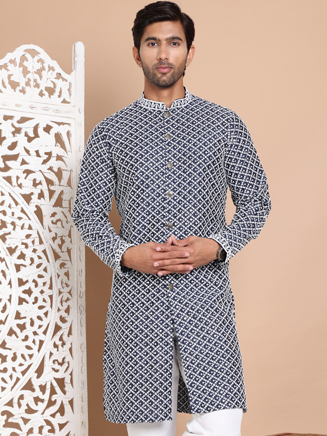 Sequin Chikankari Front Open Kurtas NOZ2TOZ - Made In INDIA.