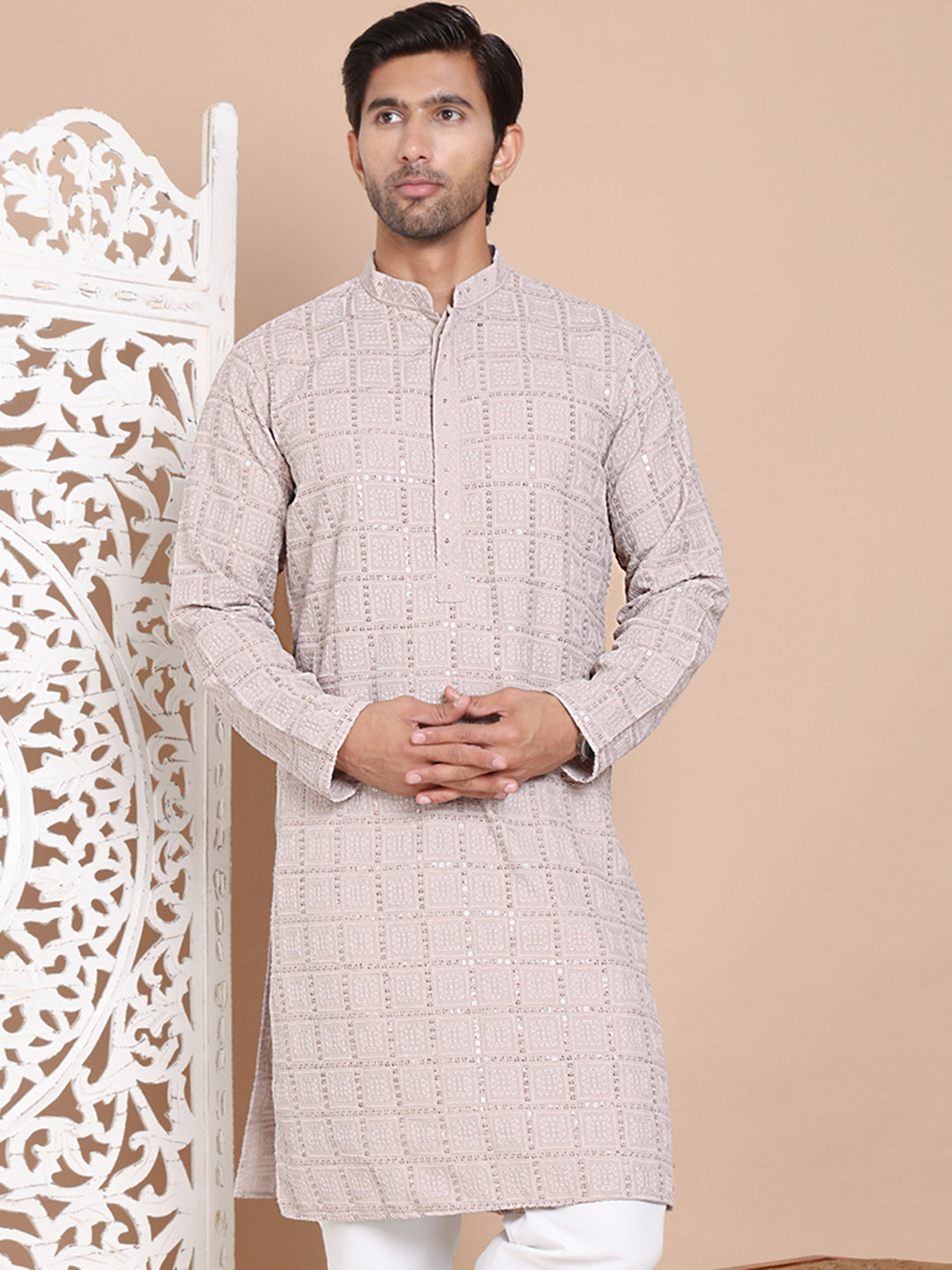 Sequin Embroidered Pure Cotton Kurtas NOZ2TOZ - Made In INDIA.