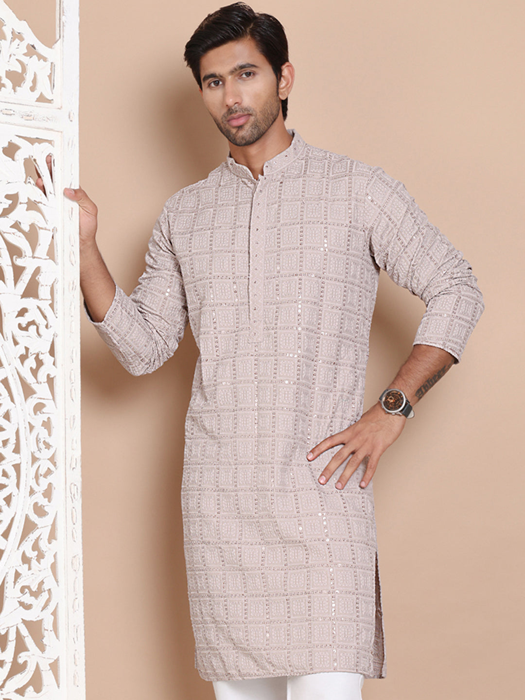 Sequin Embroidered Pure Cotton Kurtas NOZ2TOZ - Made In INDIA.