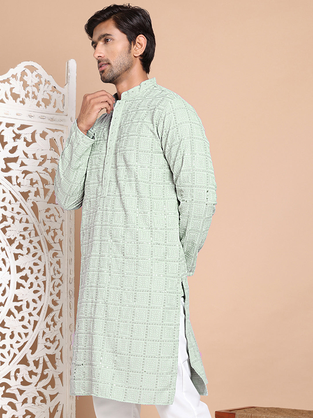 Sequin Embroidered Pure Cotton Kurtas NOZ2TOZ - Made In INDIA.