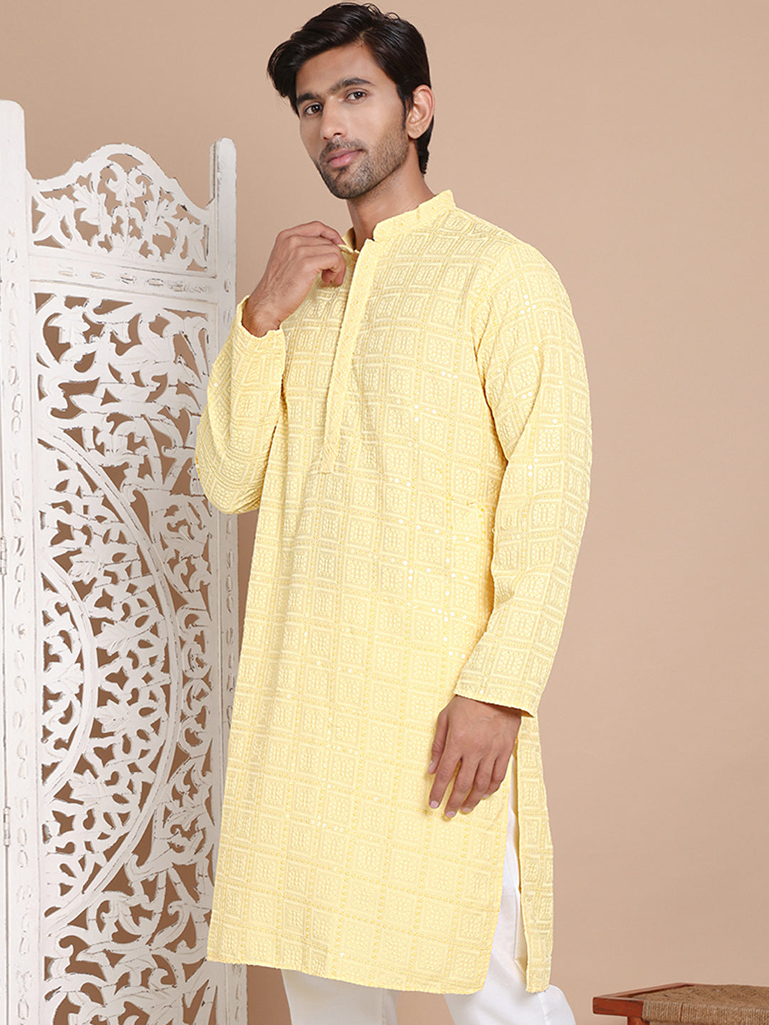 Sequin Embroidered Pure Cotton Kurtas NOZ2TOZ - Made In INDIA.