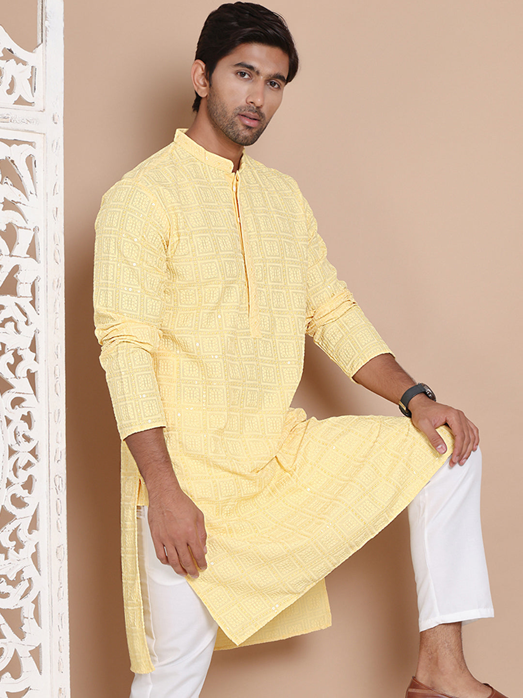 Sequin Embroidered Pure Cotton Kurtas NOZ2TOZ - Made In INDIA.