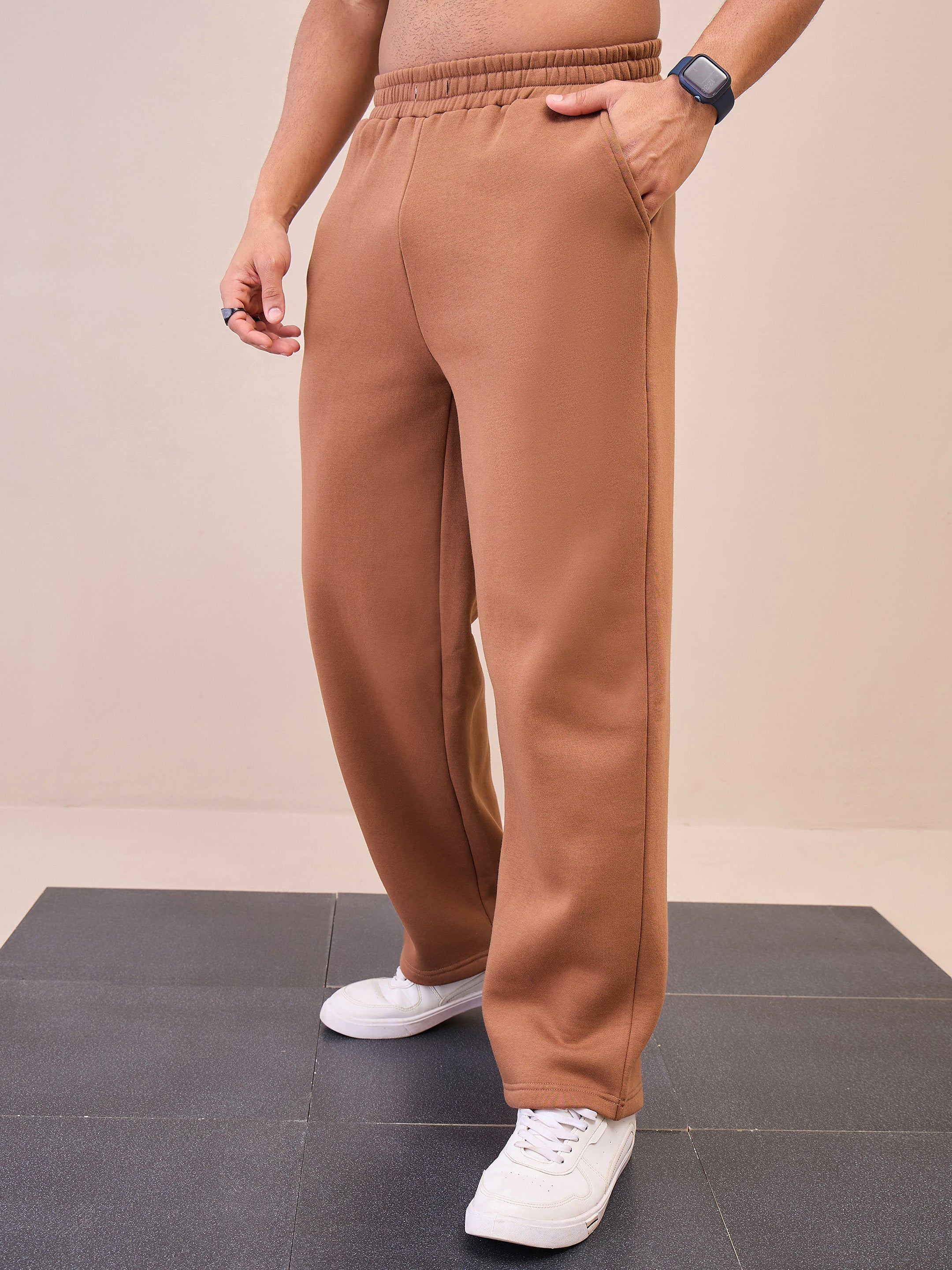 Men Brown Oversize Sweatpants