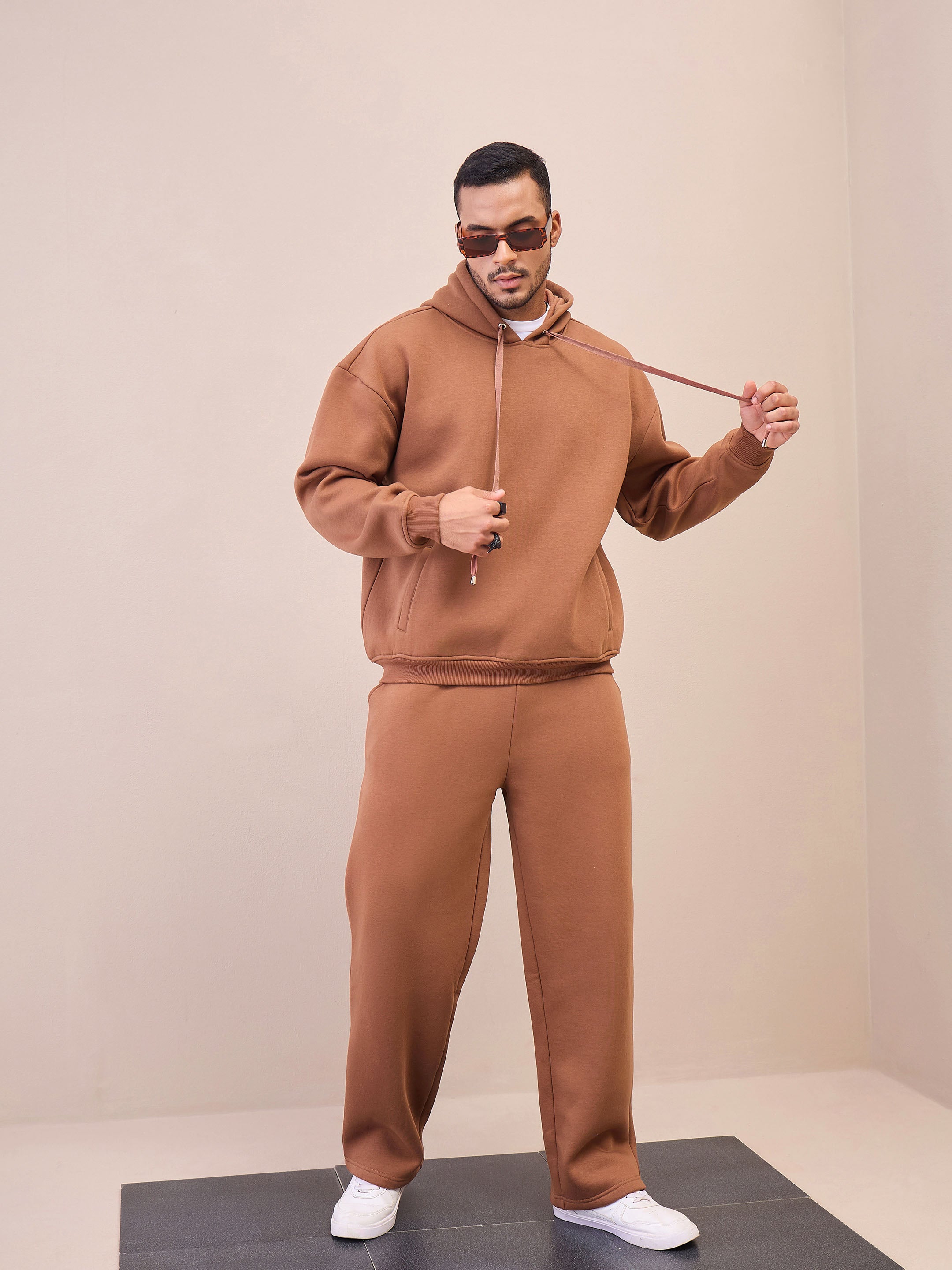 Men Brown Oversize Sweatpants