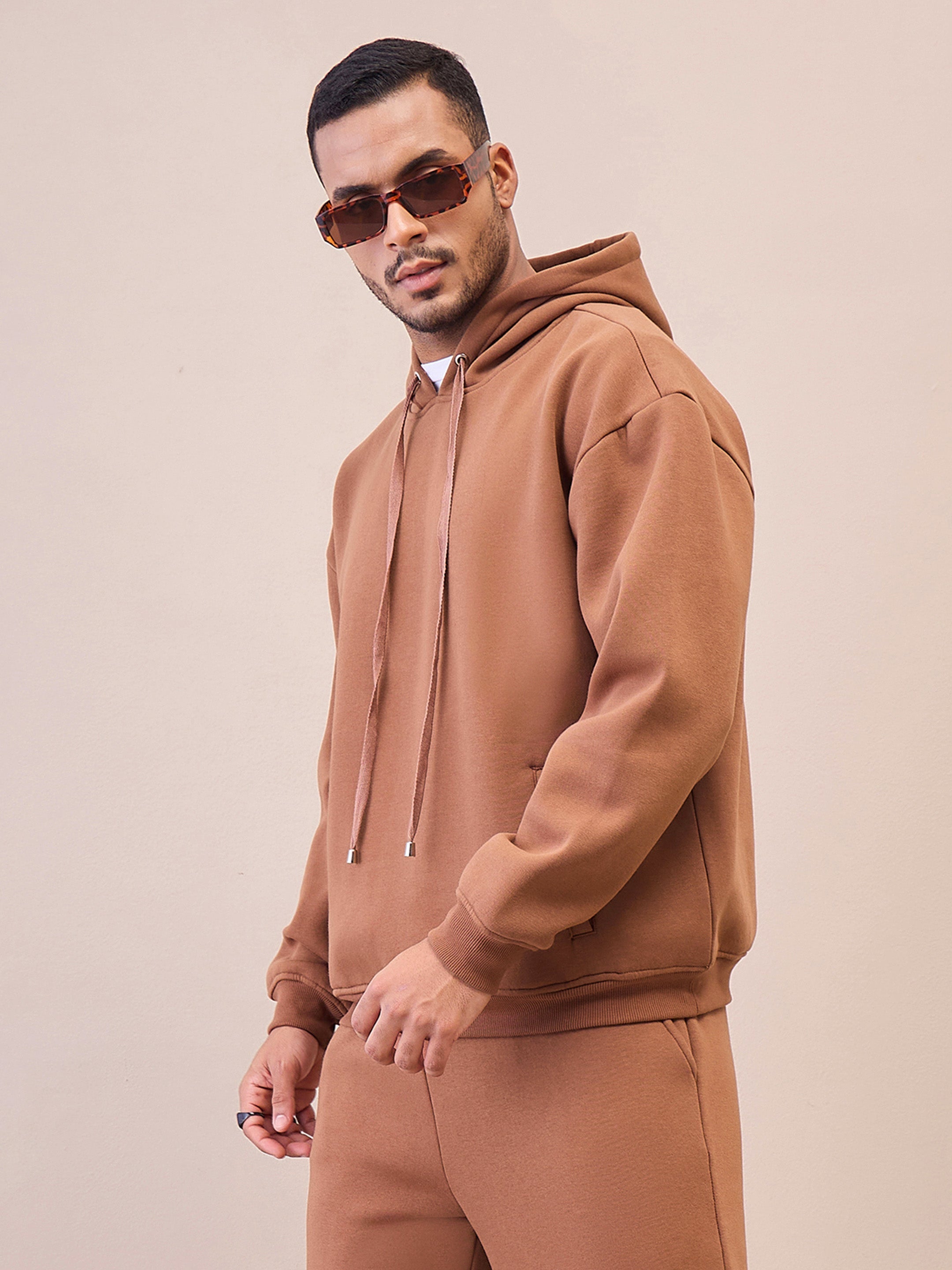 Men Brown Oversize Hoodie