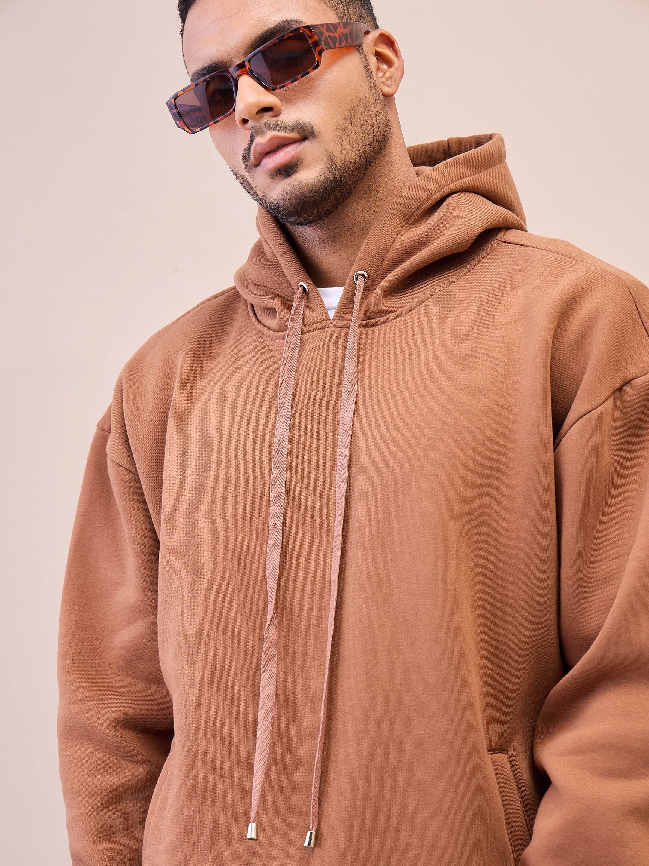 Men Brown Oversize Hoodie