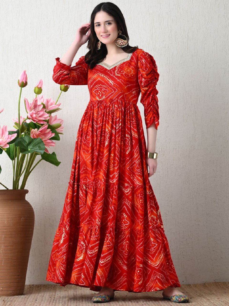 Women Party Wear Flower Printed Maxi Suit NOZ2TOZ - Made In INDIA.