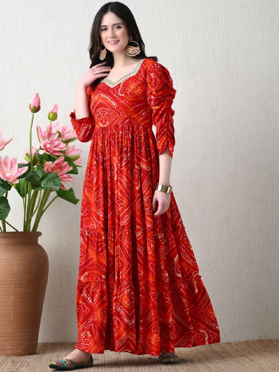 Women Party Wear Flower Printed Maxi Suit NOZ2TOZ - Made In INDIA.