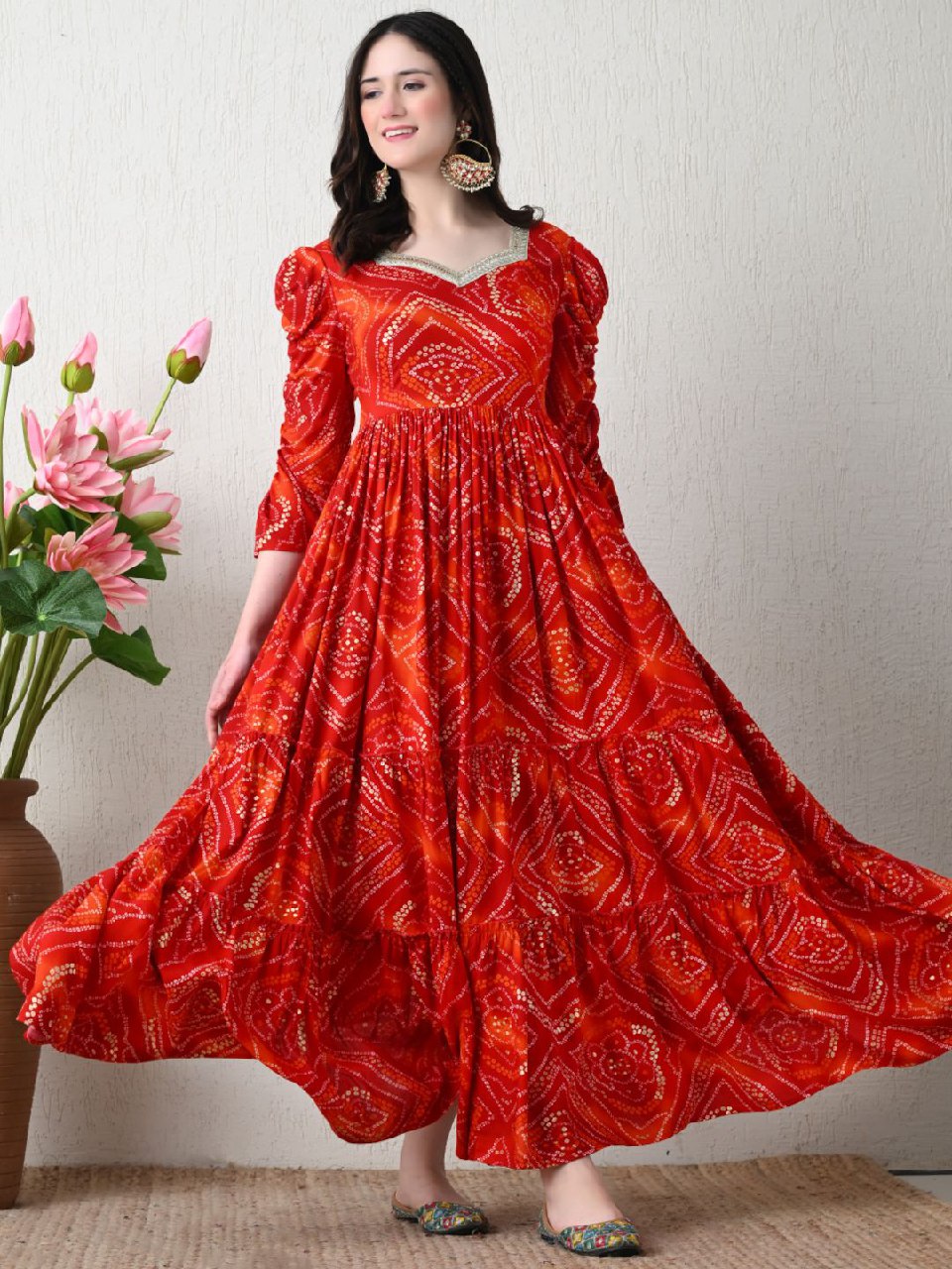 Women Party Wear Flower Printed Maxi Suit NOZ2TOZ - Made In INDIA.