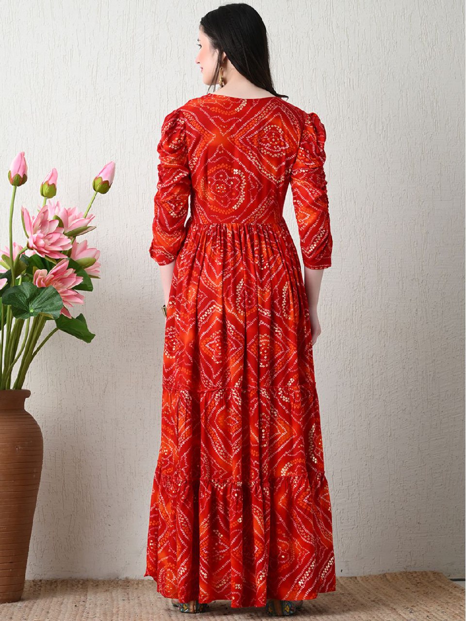 Women Party Wear Flower Printed Maxi Suit NOZ2TOZ - Made In INDIA.
