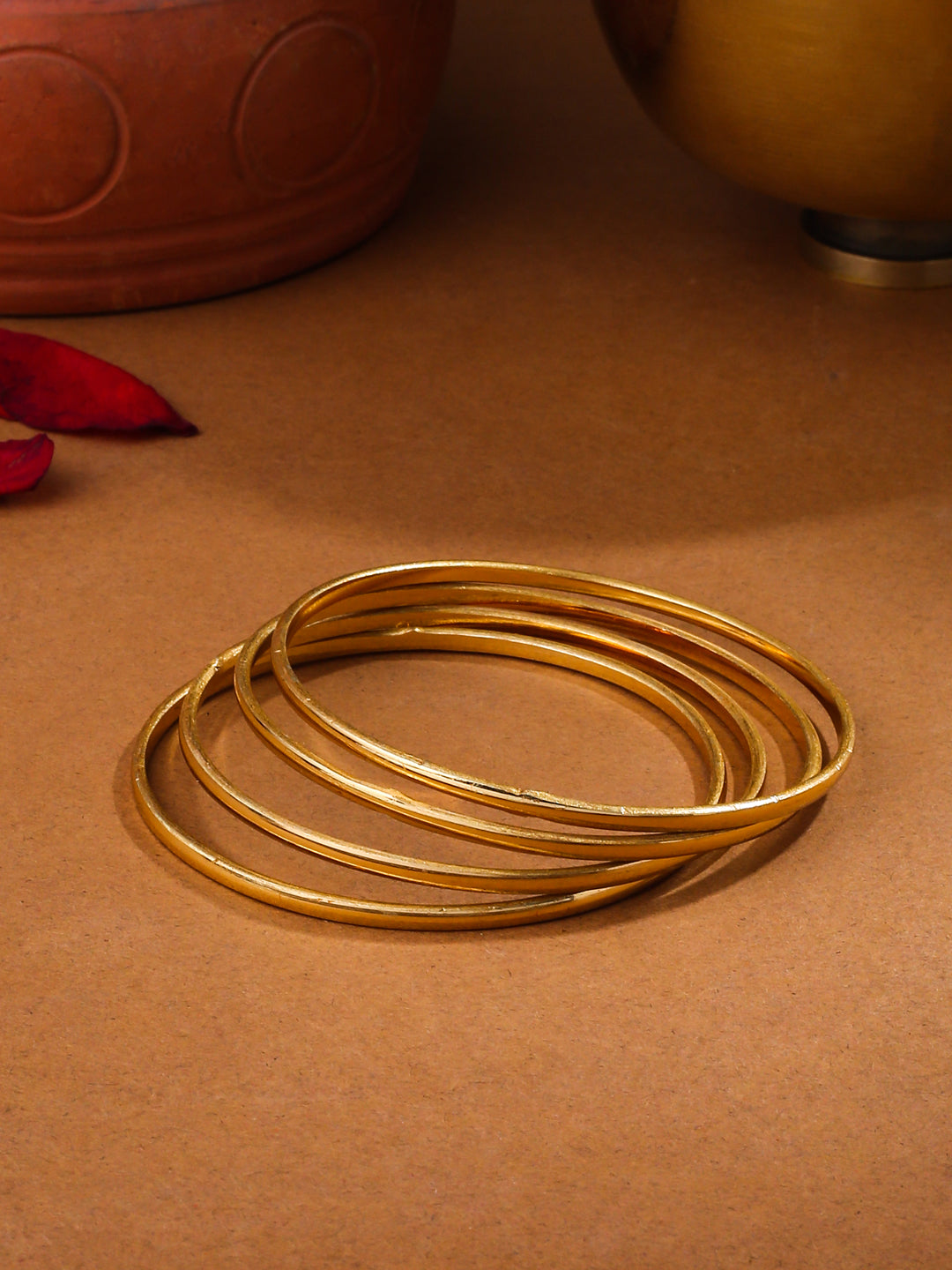 Women's Set Of 4 Gold-Plated Traditional Daily use Bangles