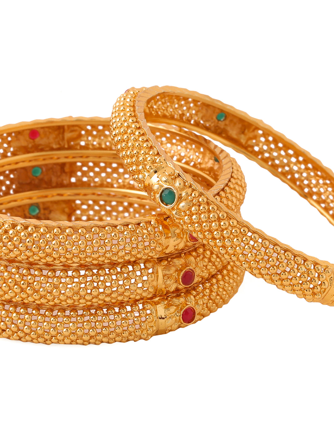 Women's Set Of 2 Gold-Plated Traditional Bangles