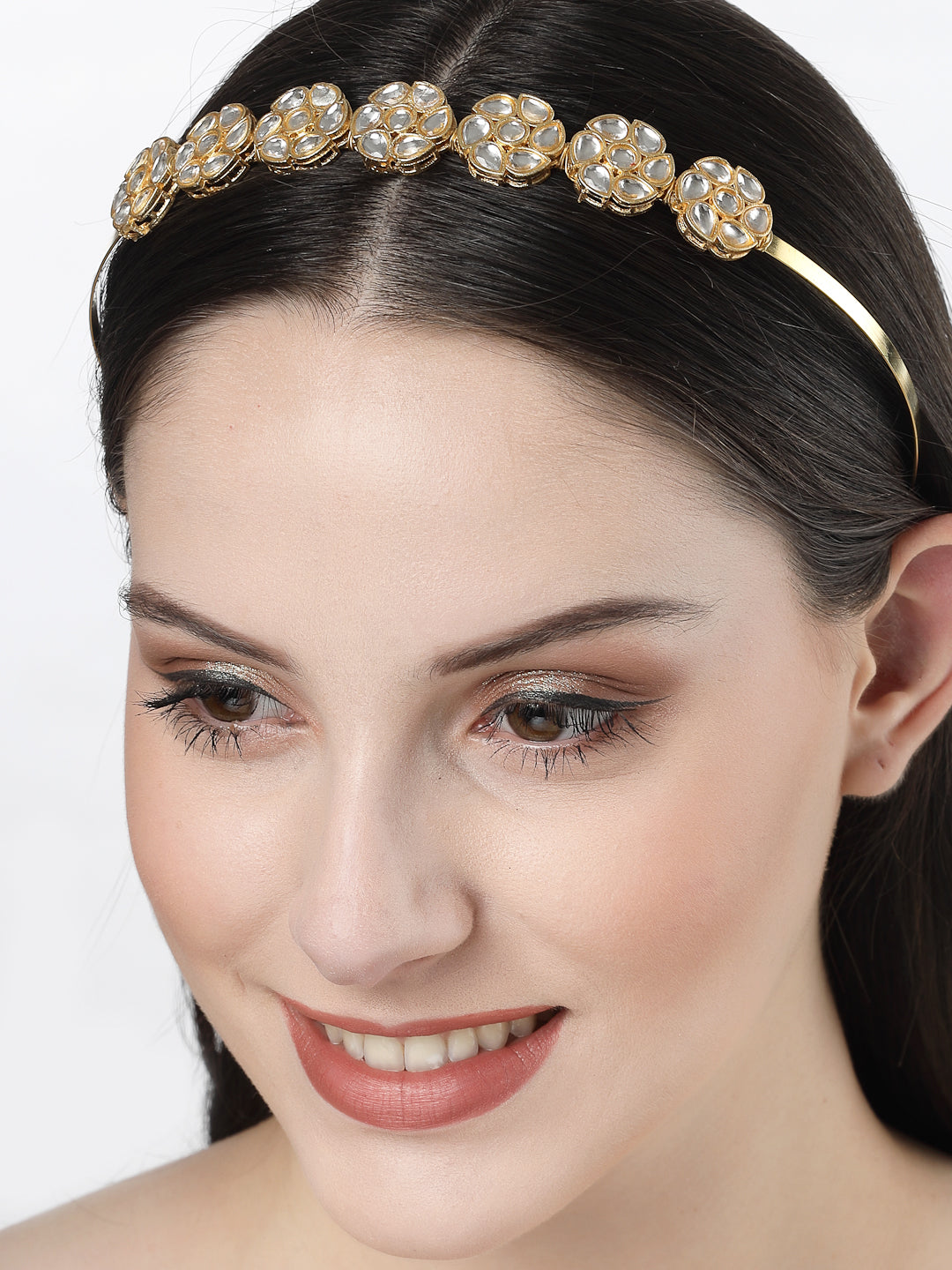 Women Gold-Plated Kundan Embellished Hairband