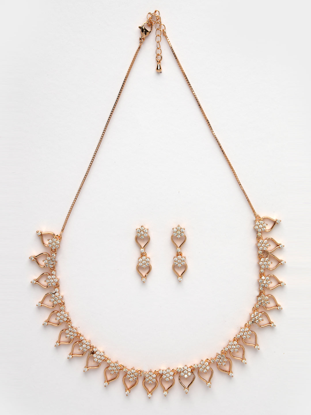 Women Gold-Plated American Diamond-Studded Handcrafted Jewellery Set