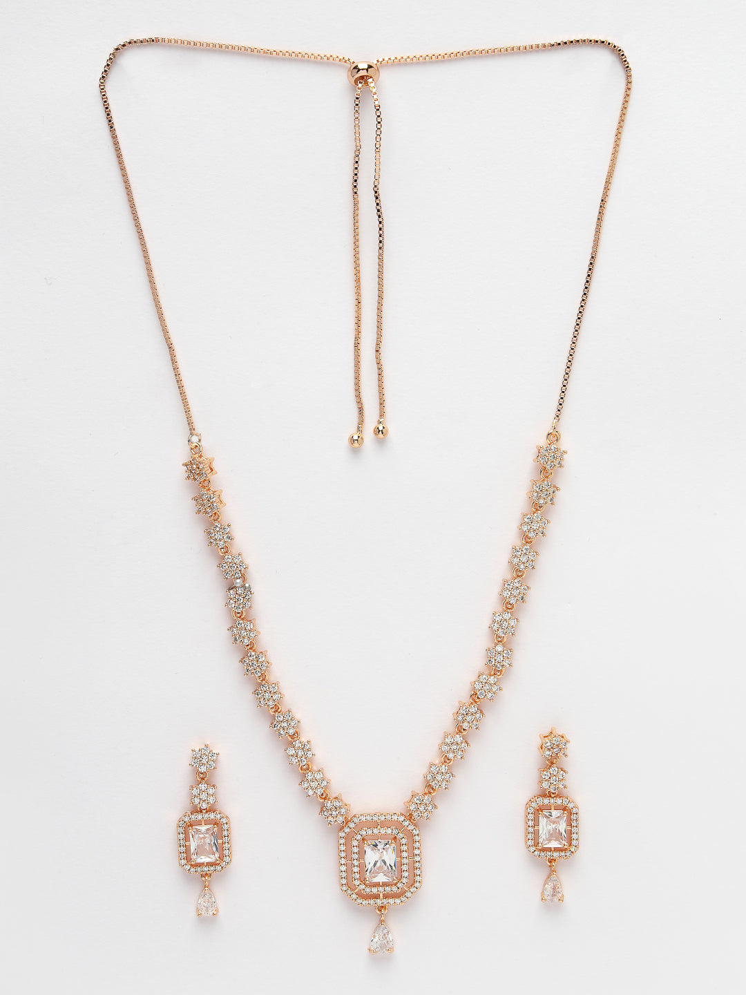 Women Gold-Plated American Diamond Studded Handcrafted Jewellery Set