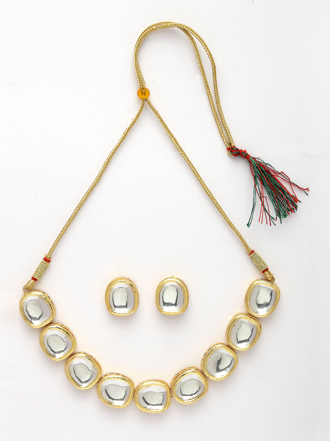 Women Gold Kundan-Studded Handcrafted Jewellery Set