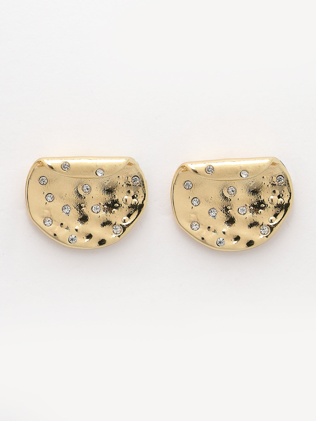 Women Set of 2 Gold & Silver Brass-Plated Artificial Stones Studded Studs Earring