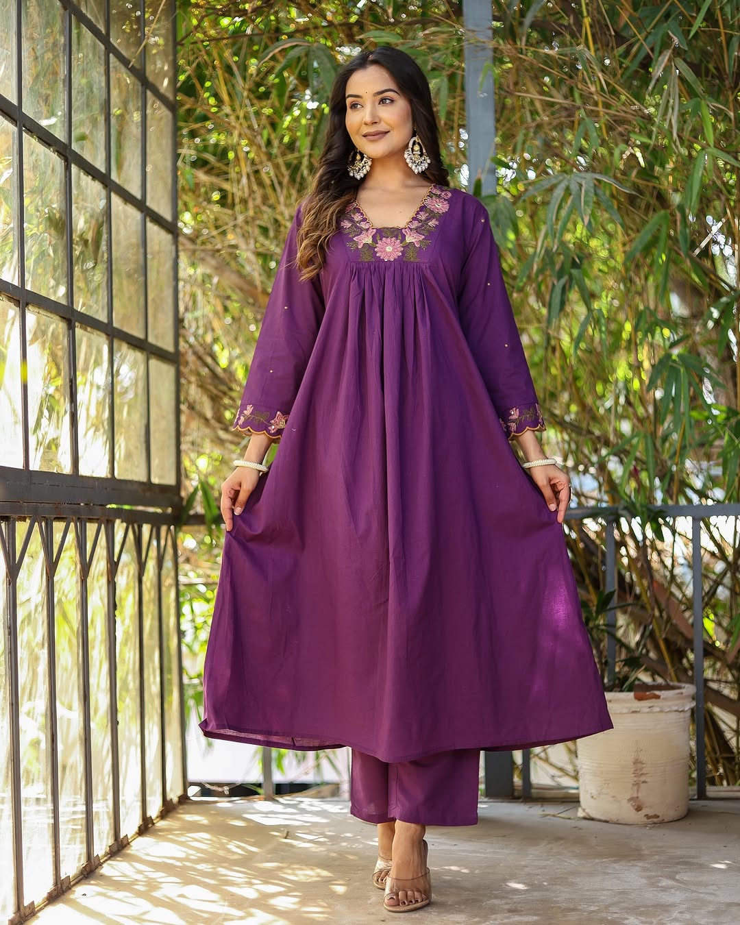 Women Party Wear Embroidery Worked Kurta With Pant And Duppata Set NOZ2TOZ - Made In INDIA.